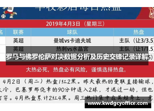 罗马与佛罗伦萨对决数据分析及历史交锋记录详解